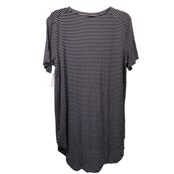 Daily Rituals Women's Striped Short Sleeve Hi-Low Tunic Top Size X-Large - Picture 2 of 10